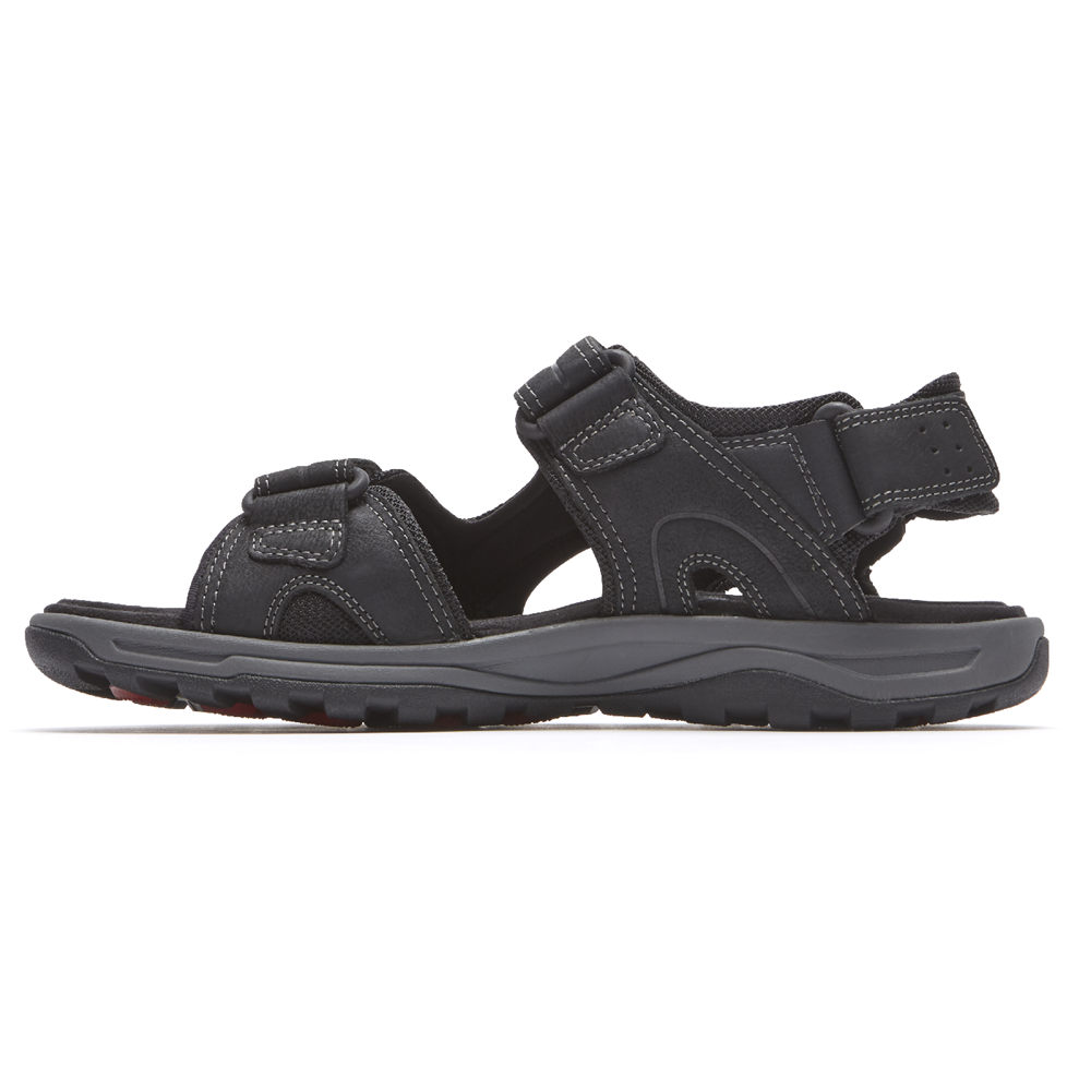 Rockport Mens Trail Technique Adjustable Velcro - Sandals Black - SLQ654791